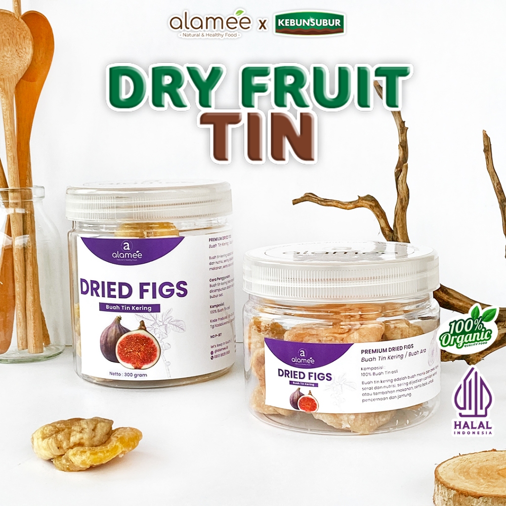 

ALAMEE Buah Tin Kering Cemilan Buah Sehat Dried Figs Buah Ara Kering Rendah Kalori 300gr kebunsubur