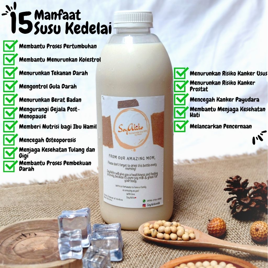 

Susu Kedelai homemade Soyakiko tanpa pengawet pure alami / sule / soyamilk / soya