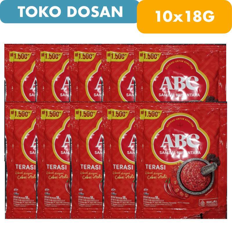 

Sambal Terasi ABC Sachet Renceng 10pcs x18g EXP 2026 [Tanpa min pembelian]