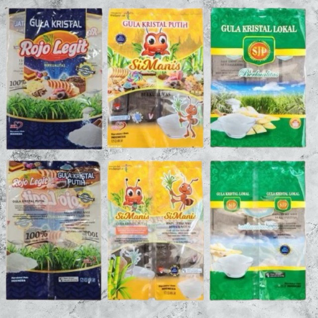 

Kemasan Gula 1kg 100 lembar SJP Si Manis Rojo Legit