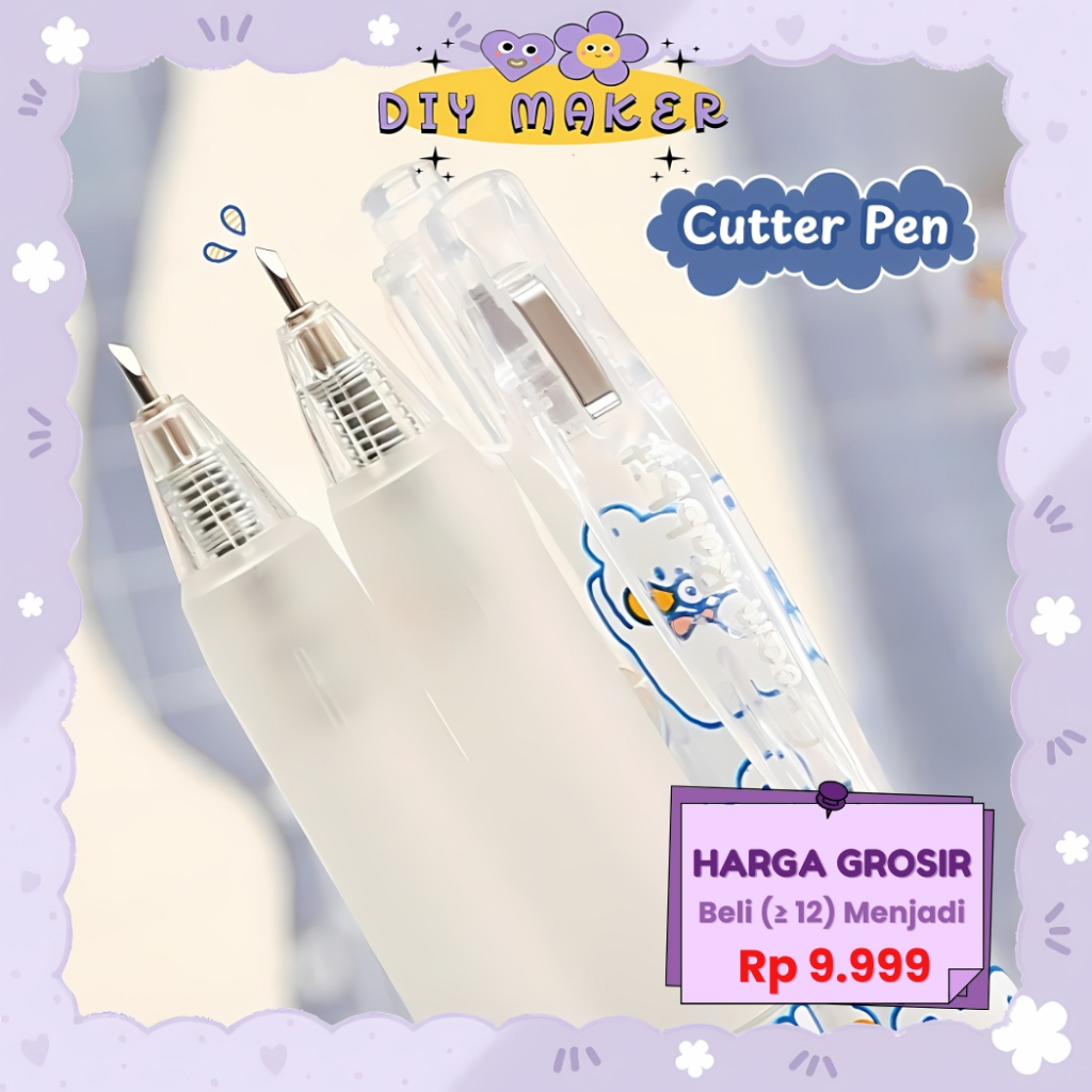 

DM Pen Cutter Pemotong Kertas Aesthetic Pisau ukir Lucu Pen Knife Pisau Pulpen Ukir Kertas DIY TLD36