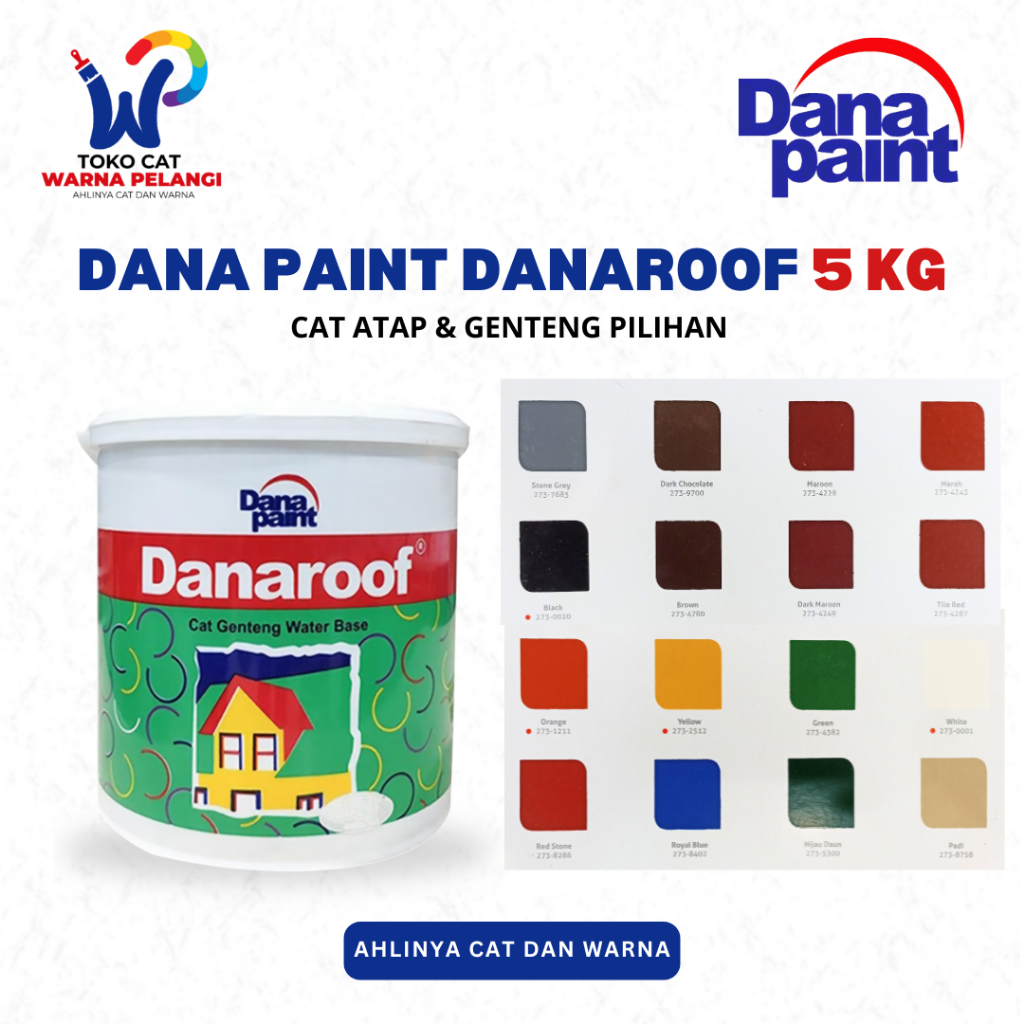 Dana Paint Danaroof Cat Atap & Genteng Ukuran 5 Kg Tersedia Berbagai Warna