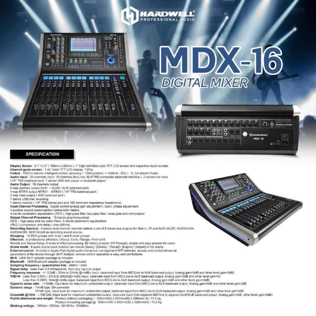 Mixer Audio Digital HARDWELL MDX-16 Digital Mixer MDX-16 Original New