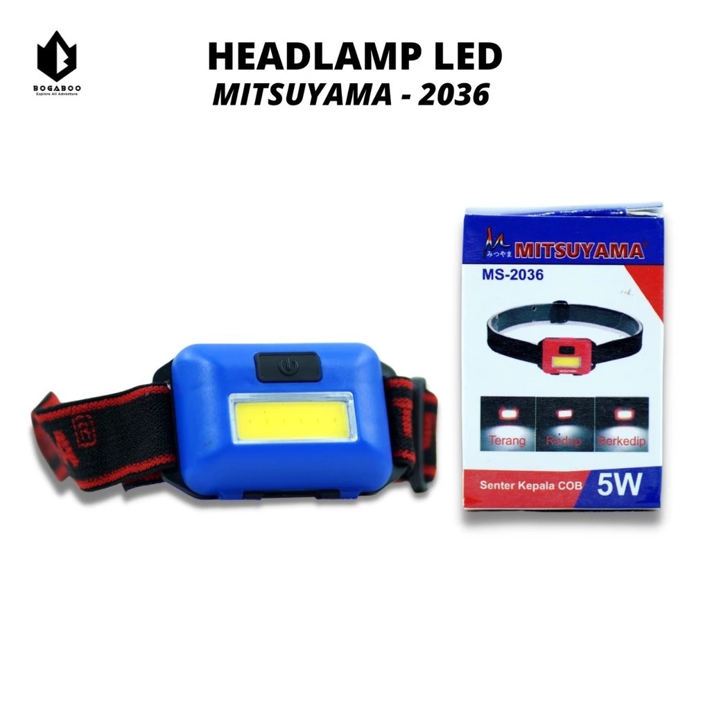 Mitsuyama Headlamp Mini LED 5 watt - Headlamp LED - Cree - Senter Kepala - Lampu Kepala