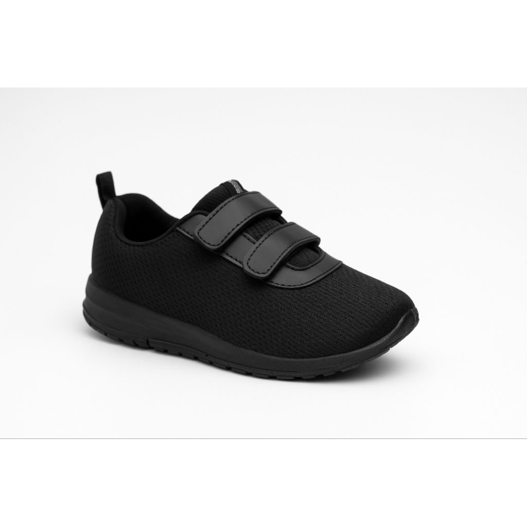 Sepatu Sneakers Hitam Polos SIZE 30-35  PEREKAT velcro /SepatuSekolah Anak Lakilaki Perempuan Tk Sd