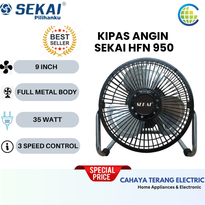 Sekai Kipas Angin Meja HFN 950 HFN950 - 9 inch