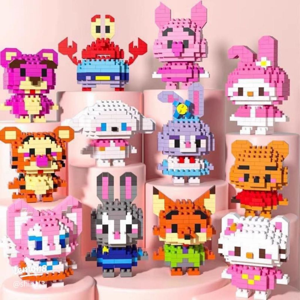 DIY Susun Blok Bangunan Mini Kartun Bricks DIY Mainan Balok Nano Block Model Kartun Bricks Toys Diy 