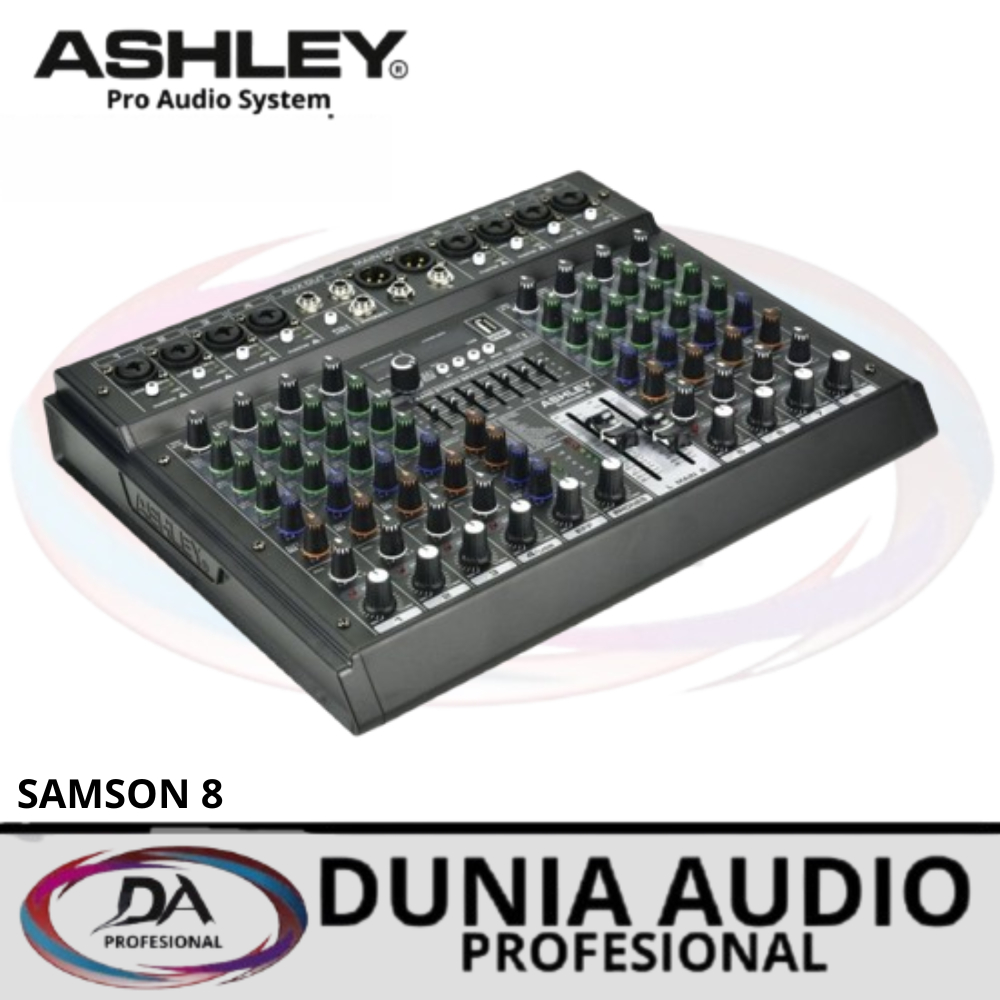 Mixer ASHLEY Samson 8 Original 8 Channel Bluetooth - Soundcard