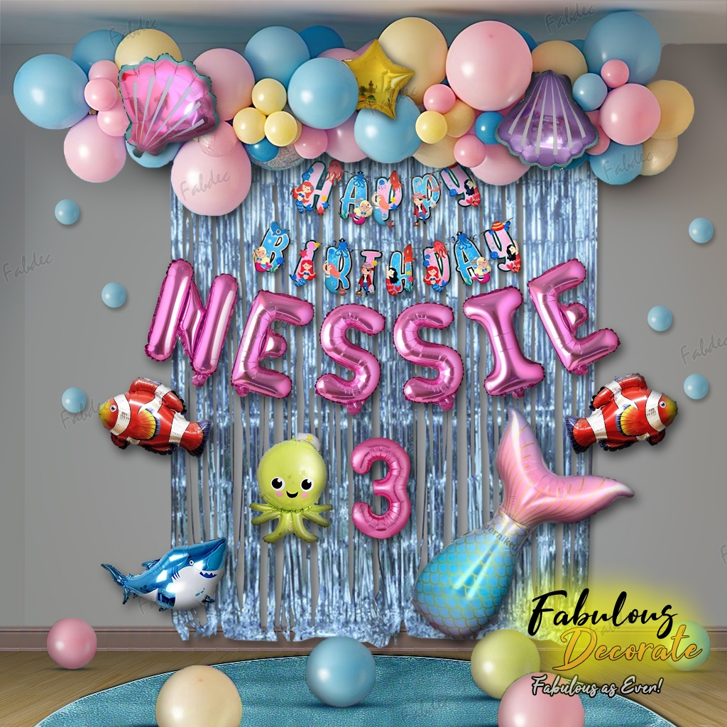 Nataya123 - Fabulous Decorate Set Balon Tema Mermaid Putri Duyung Dekorasi Ultah