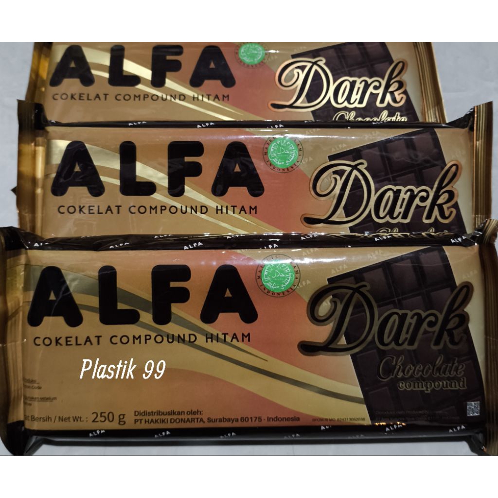 

TERMURAH (250 gram )Coklat Batang Alfa Dark Chocolate Compound / Coklat Batang Alfa Dark / Coklat Batang