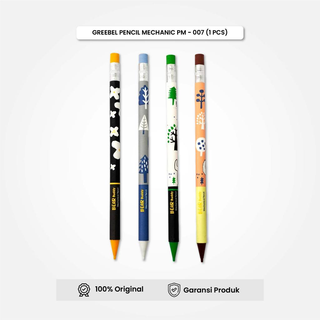 

GREEBEL Mechanical Pencil PM-007 BEAR BUDDY (1PCS) Pensil Mekanik Karakter Dengan Penghapus