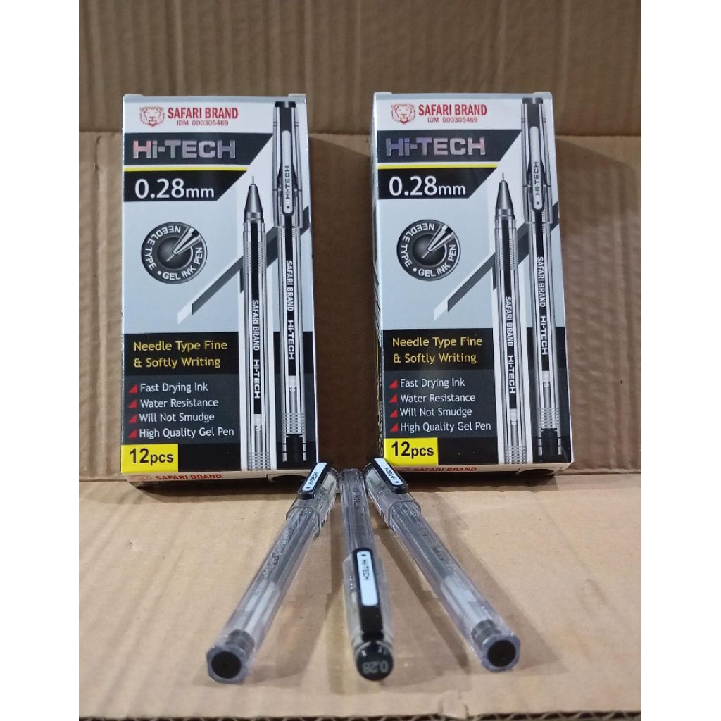 (1pak)Bolpoin hi tech Safari brand 0,28 hitam/pulpen hi tech safari tinta hitam
