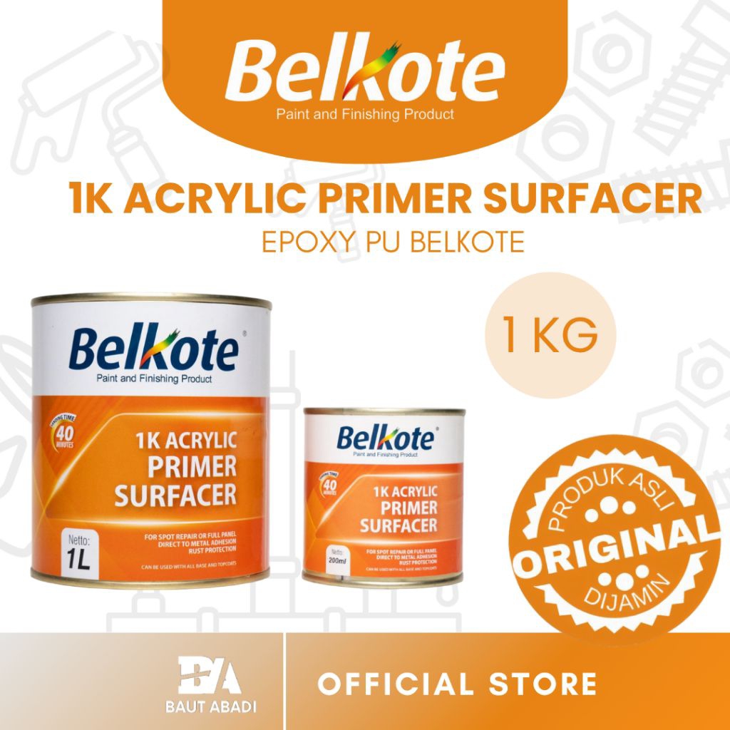 Belkote 1K Acrylic Primer Surfacer Epoxy Belkote 1 komponen 1 kg