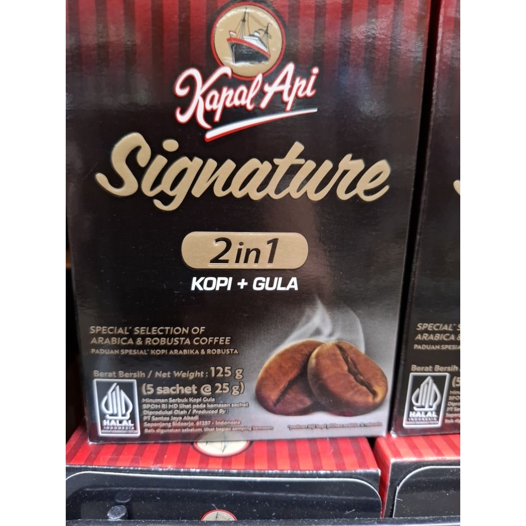 

Kapal Api Signature 2 in 1 Kopi +gula 5x25gr exp 24 april 2026