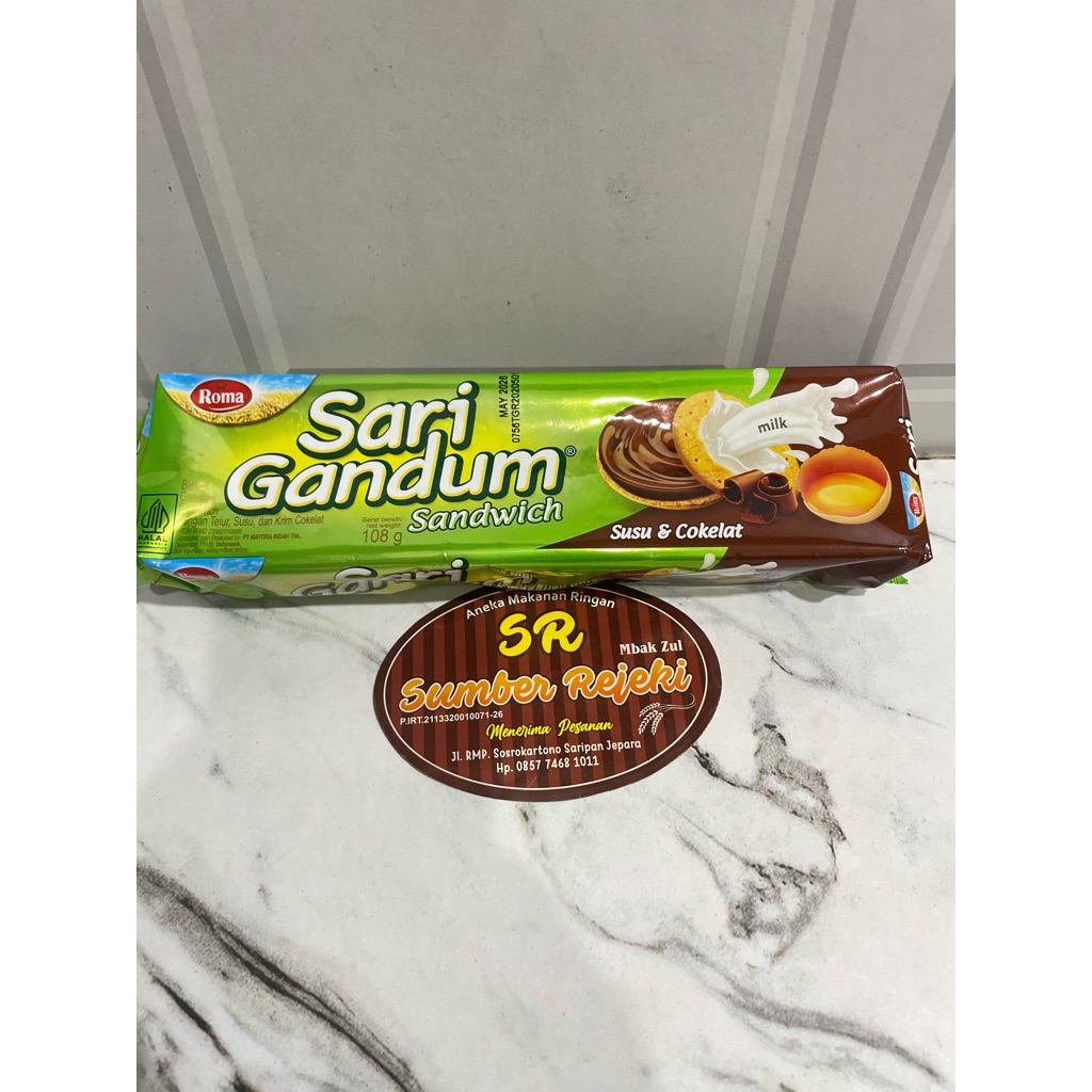 

SARI GANDUM SANDWICH COKLAT BERAT 108gram