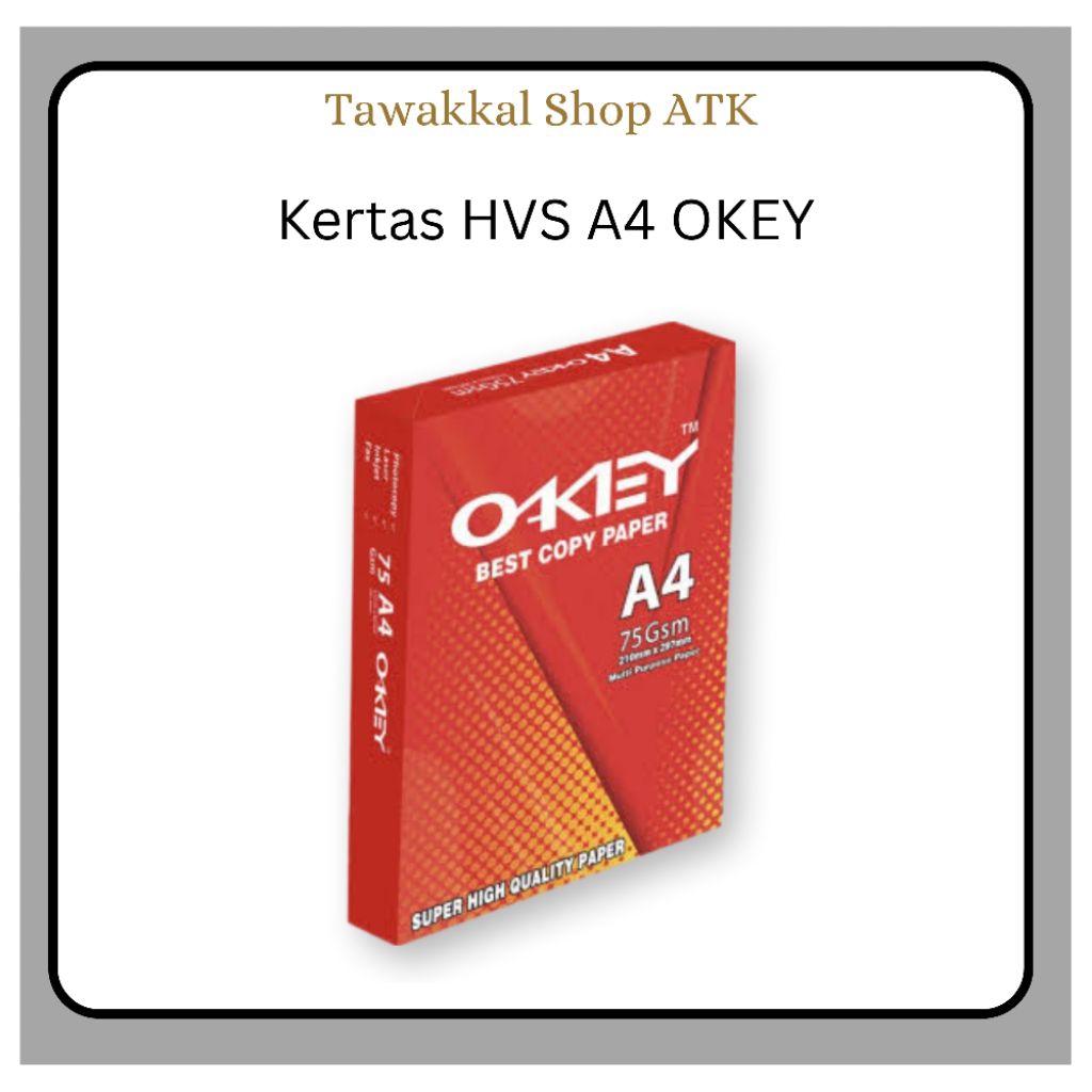 

(1RIM=500Lbr) Kertas Print / Fotocopy Kertas HVS OKEY A4 75 gsm by Kiky