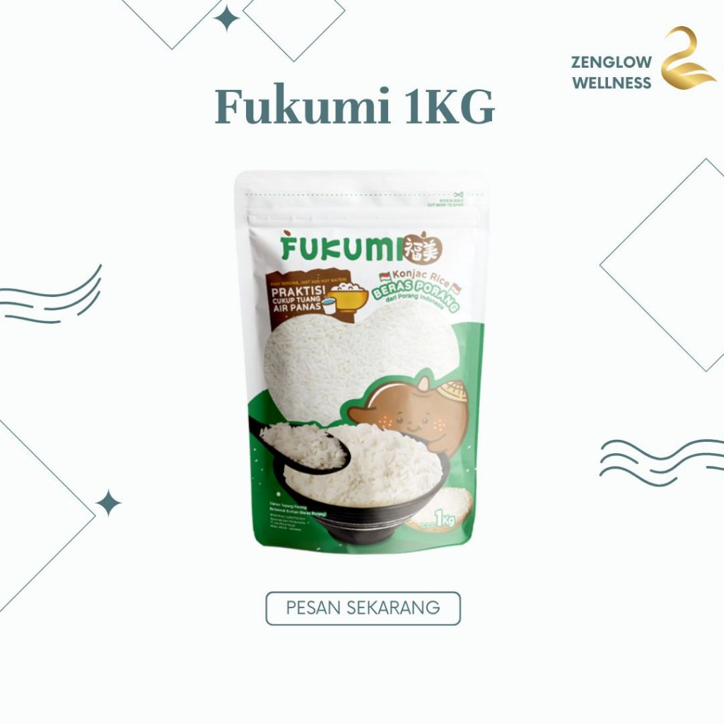 

Fukumi Konjac Rice 1KG - Beras Porang Instan Rendah Kalori dan Bebas Gula | Shirataki Diet
