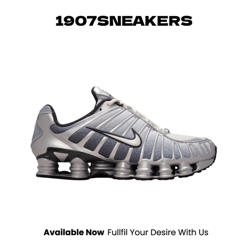 Sepatu Sneakers Pria Nike Shox TL Print - Metallic Silver/Summit White-Wolf Grey NIKIH4466095