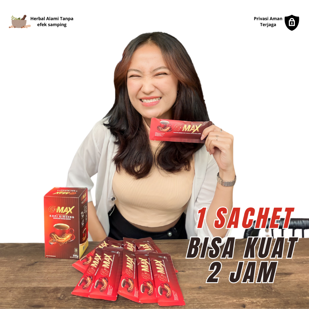 

G-MAX Kopi STAMINA Pria KUAT AMAN SUDAH BPOM & HALAL 5 Sachet