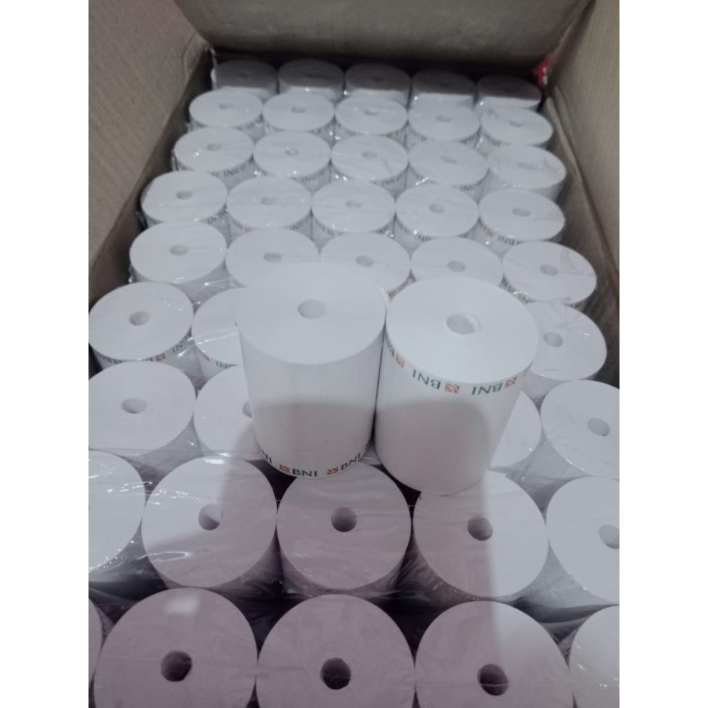

KERTAS THERMAL EDC LOGO BNI UKURAN 58x30 PAKET 10 ROLL/PCS
