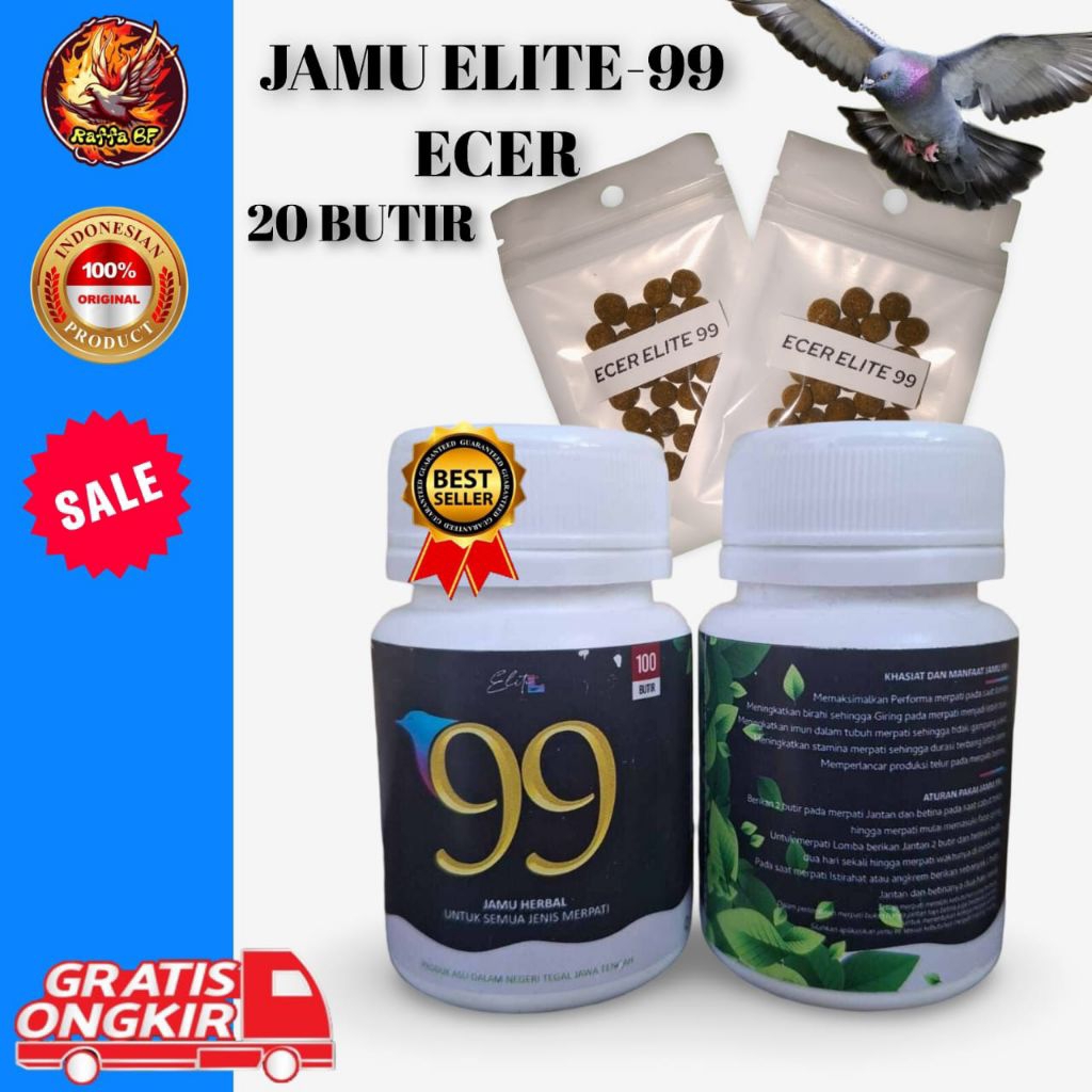 Jamu 99 Elite - Merpati Herbal Ecer Isi 20 Butir Jamu Keket