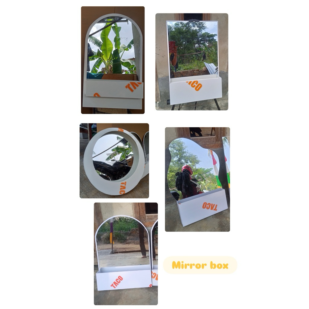 

Mirror flower box+packing kayu||UK.50x70