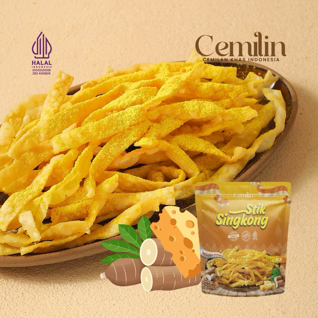 

Cemilin - Stik Singkong Rasa Keju Premium Original - Cemilan Snack Stik Kekinian