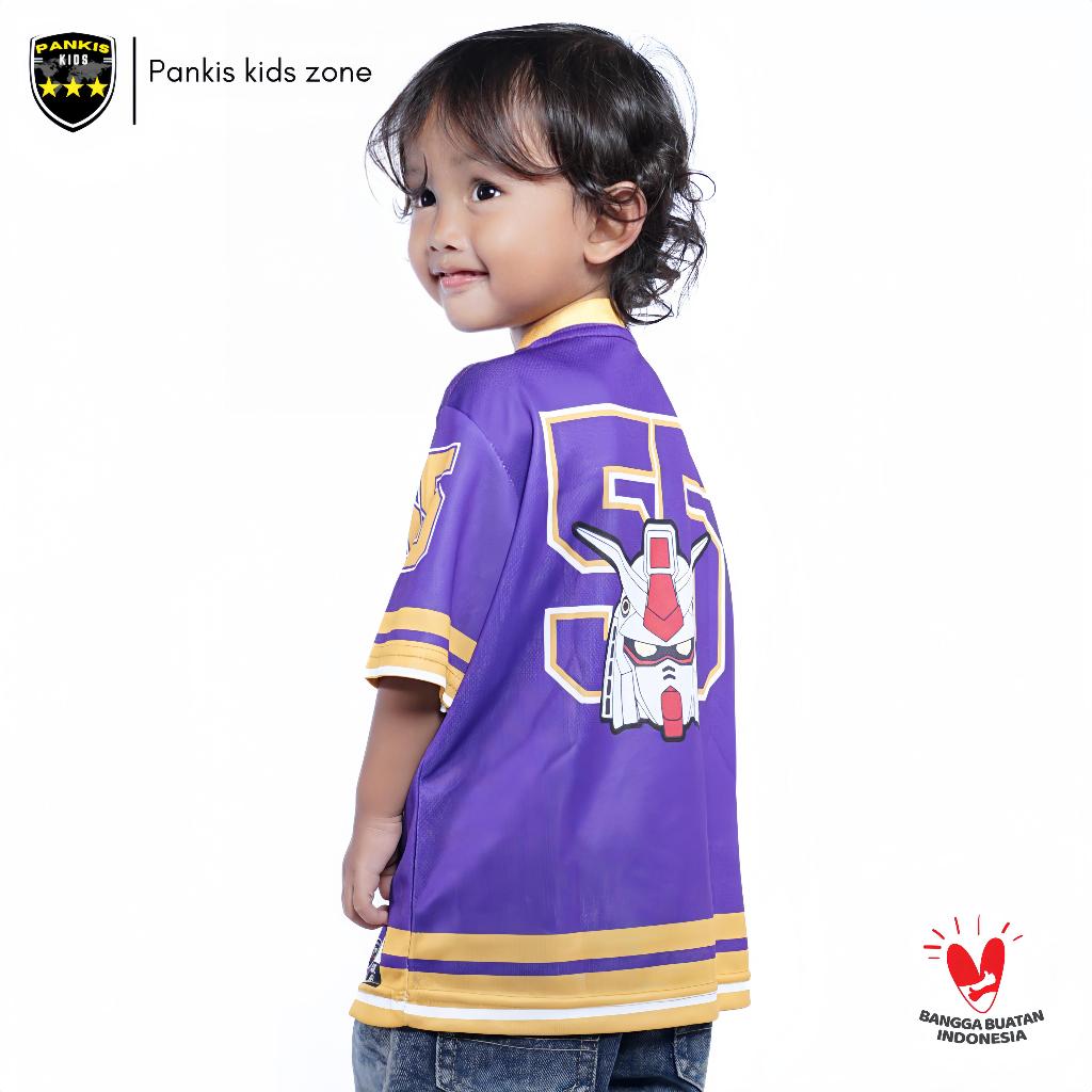 Jersey Anak PANKIS Kids – Desain Robot Gundam Keren Warna Ungu Edisi Terbatas + Packaging Eksklusif