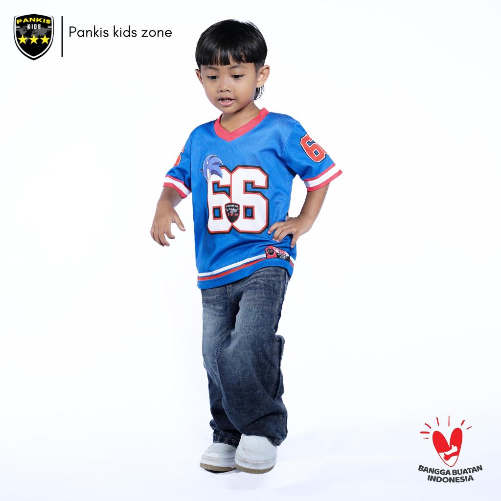 Jersey Anak PANKIS Kids – Desain Sonic Biru Sporty Keren + Packaging Eksklusif