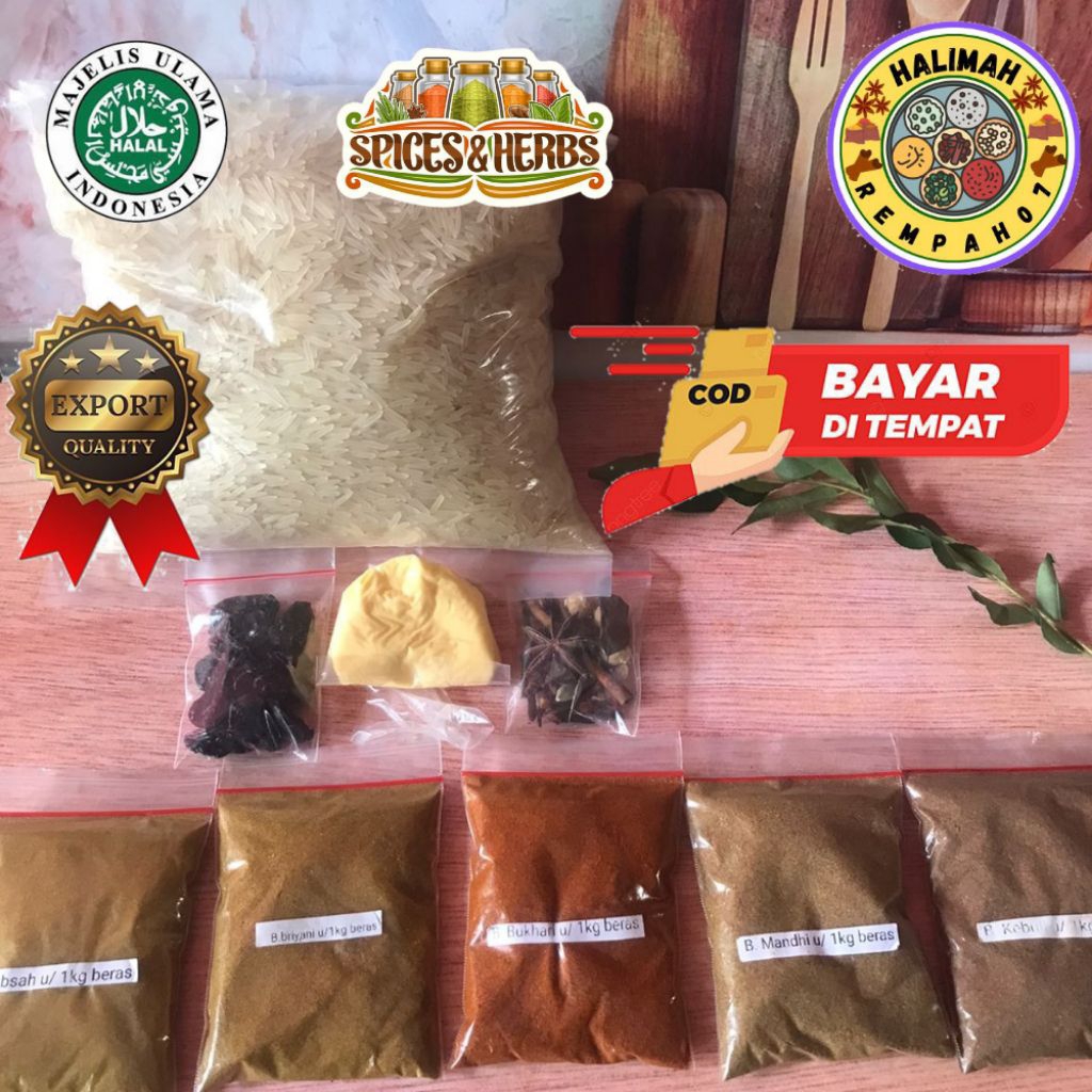 

Ygshop17 Paket Nasi Kebuli Dapat Beras Basmati 1Kg Dan Bumbu Kebuli Plus Rempah, Mentega Bonus