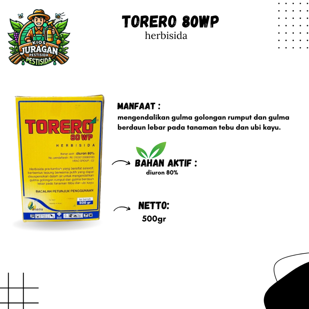 TORERO 80WP 500GRAM HERBISIDA DIURON