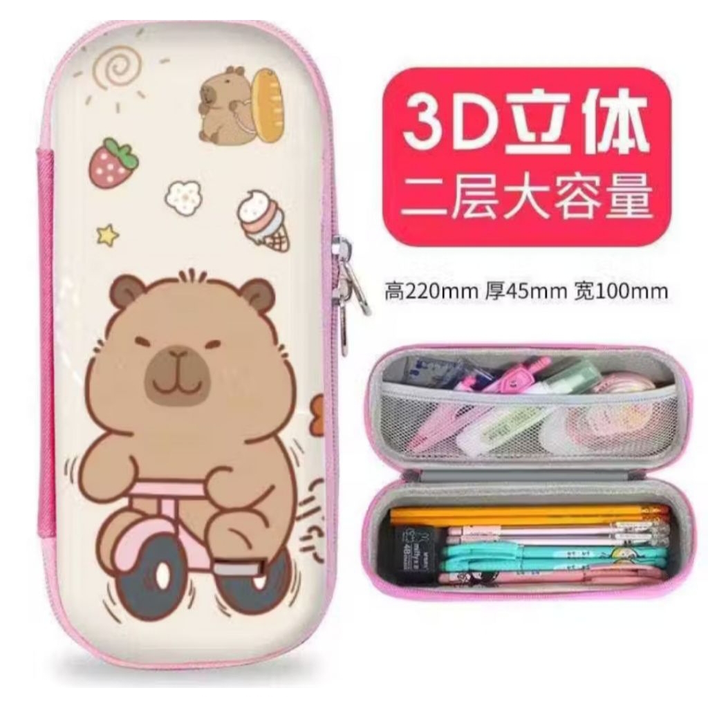 

[AJS] Kotak Pensil 3D Anti Air Motif Capybara/Tempat Pensil Sekolah