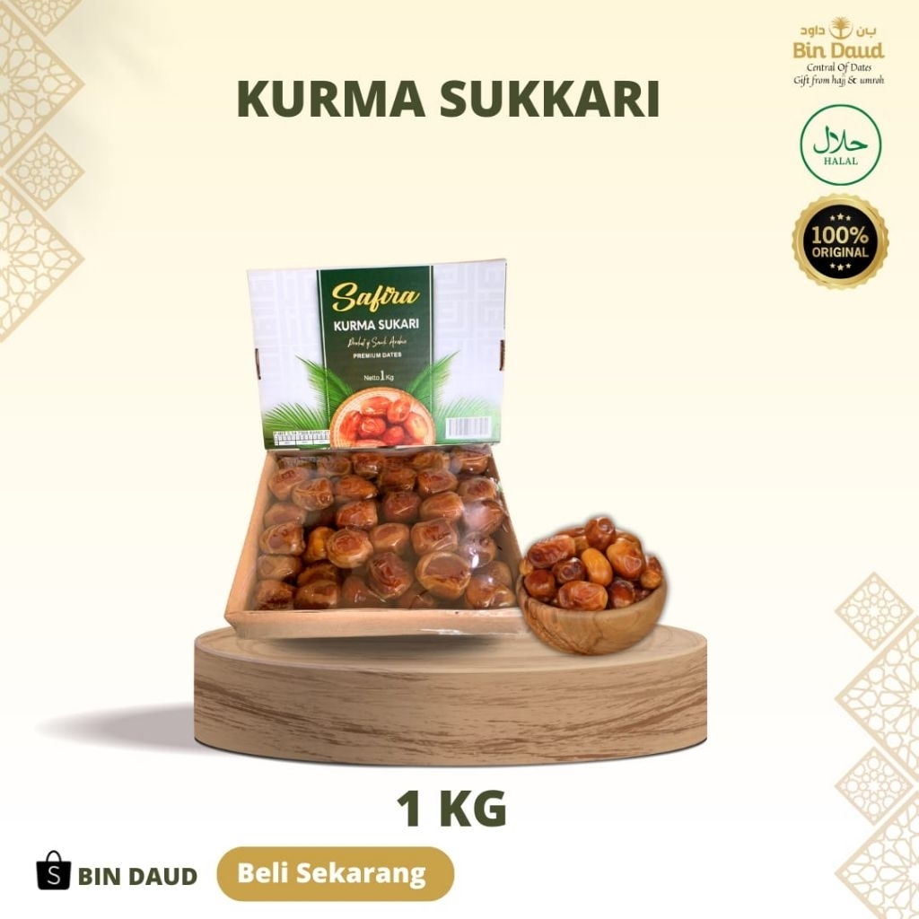 

Kurma Sukari 1kg Premium – Kurma Lembut Manis Legit Asli Arab | Oleh-Oleh Haji & Umroh