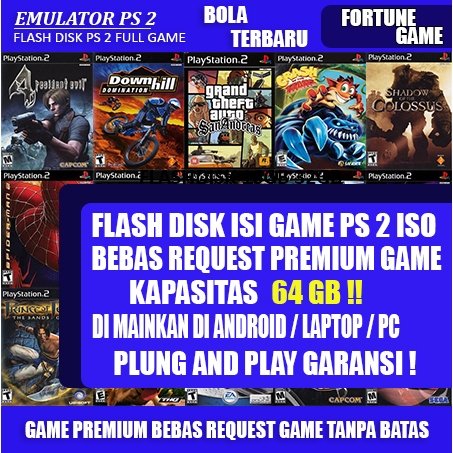PROMO FLASHDISK GAME PS 2 ANDROID PC LAPTOP 64 GB FULL GAME