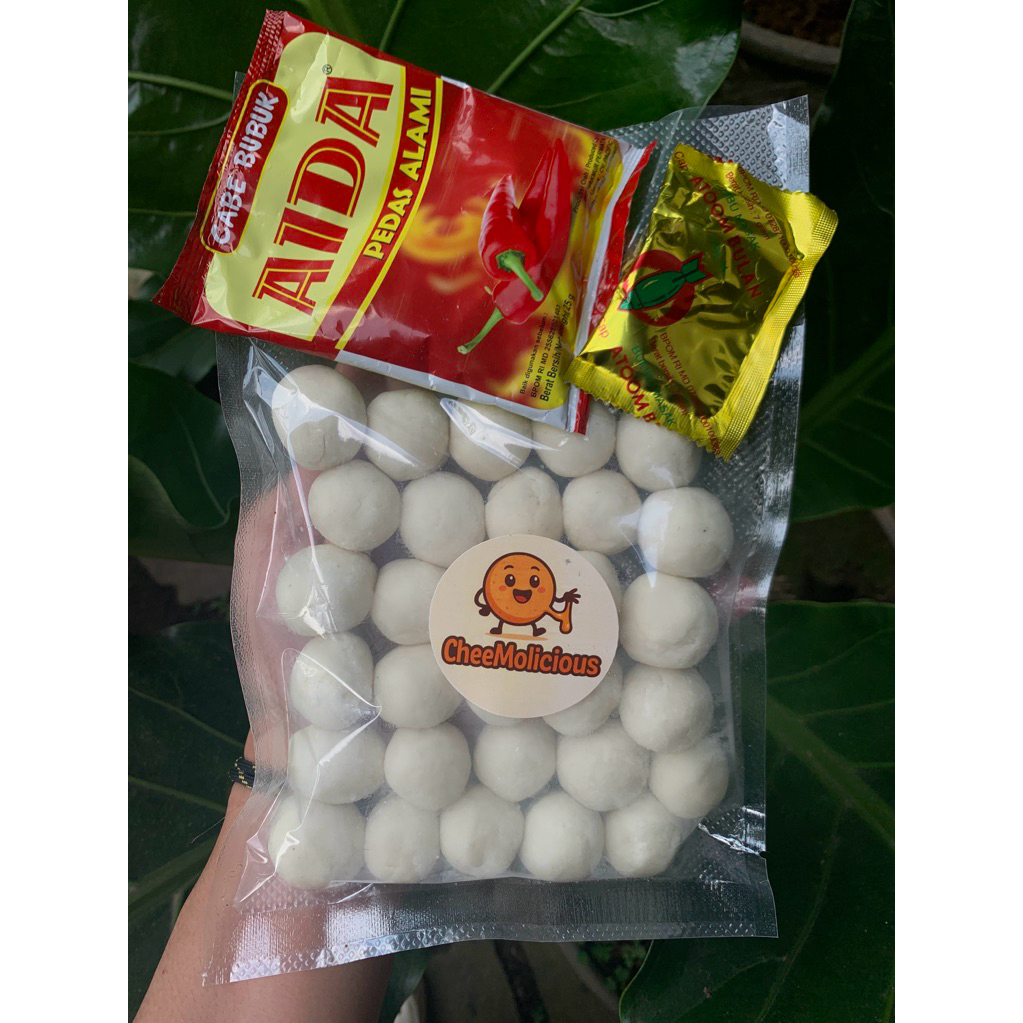 

(CHEEMOLICIOUS) Cimol isi keju + penyedap atoom bulan + cabe bubuk aida 25gr