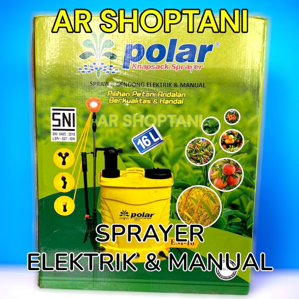 Tangki POLAR 2 in 1 elektrik & manual 16L alat semprot