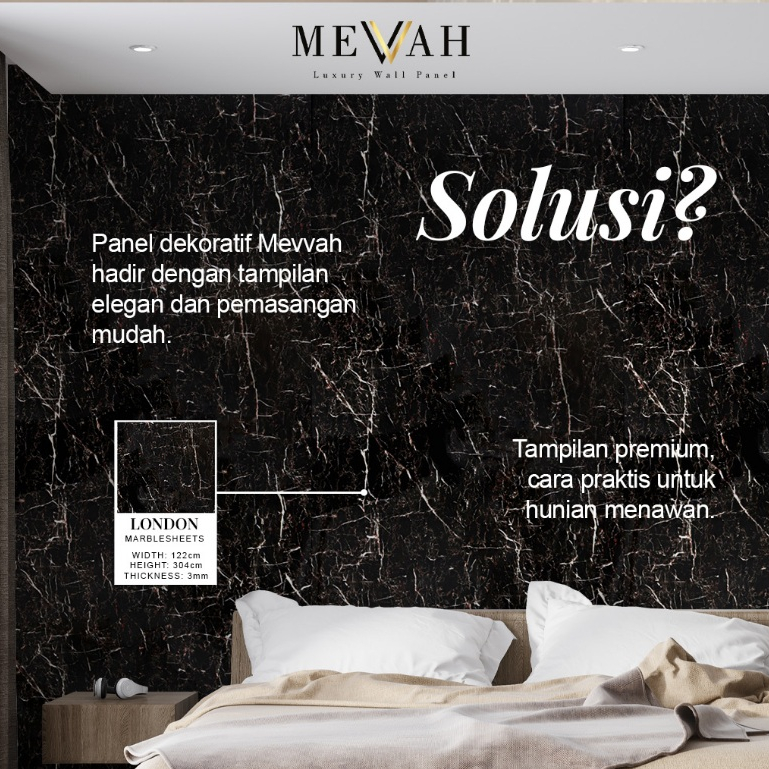 Mevvah Marble Series Wall Panel Motif London - Wall Panel Dinding Motif Marmer