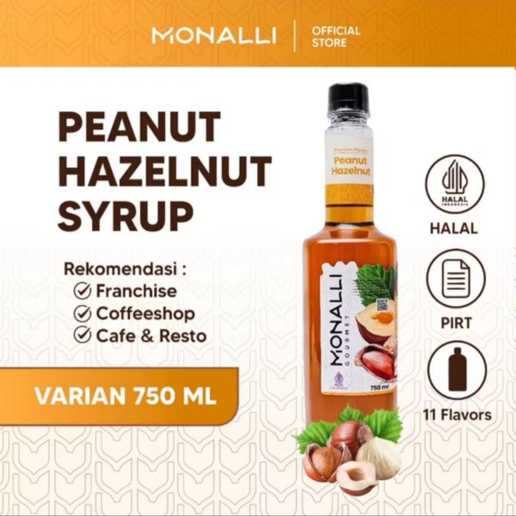

MONALLI SYRUP PEANUT HAZELNUT 750 ML