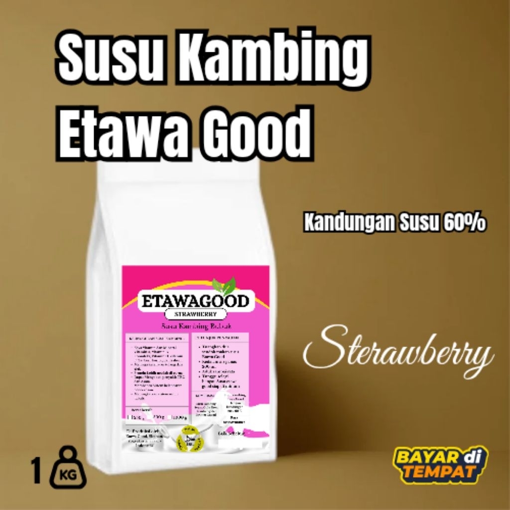 

EtawaGood - Rasa Strawberry 1 kg, Kandungan Susu 60%. Susu kambing Etawa, Langsung Produsen. Termurah