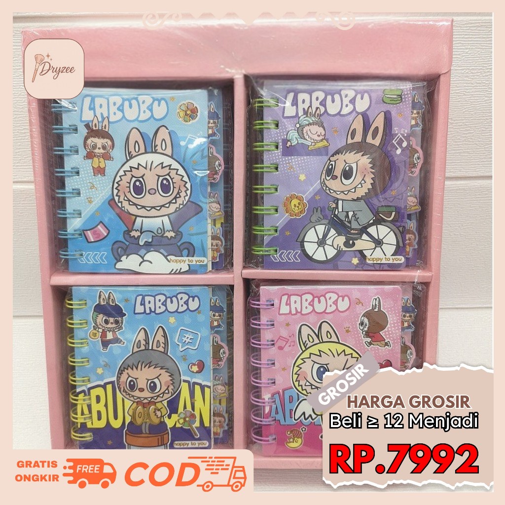 

Notebook A7 Ring Buku Tulis Cantik Lucu Karakter Buku Catatan Note Motif Labubu ATK Buku MB31