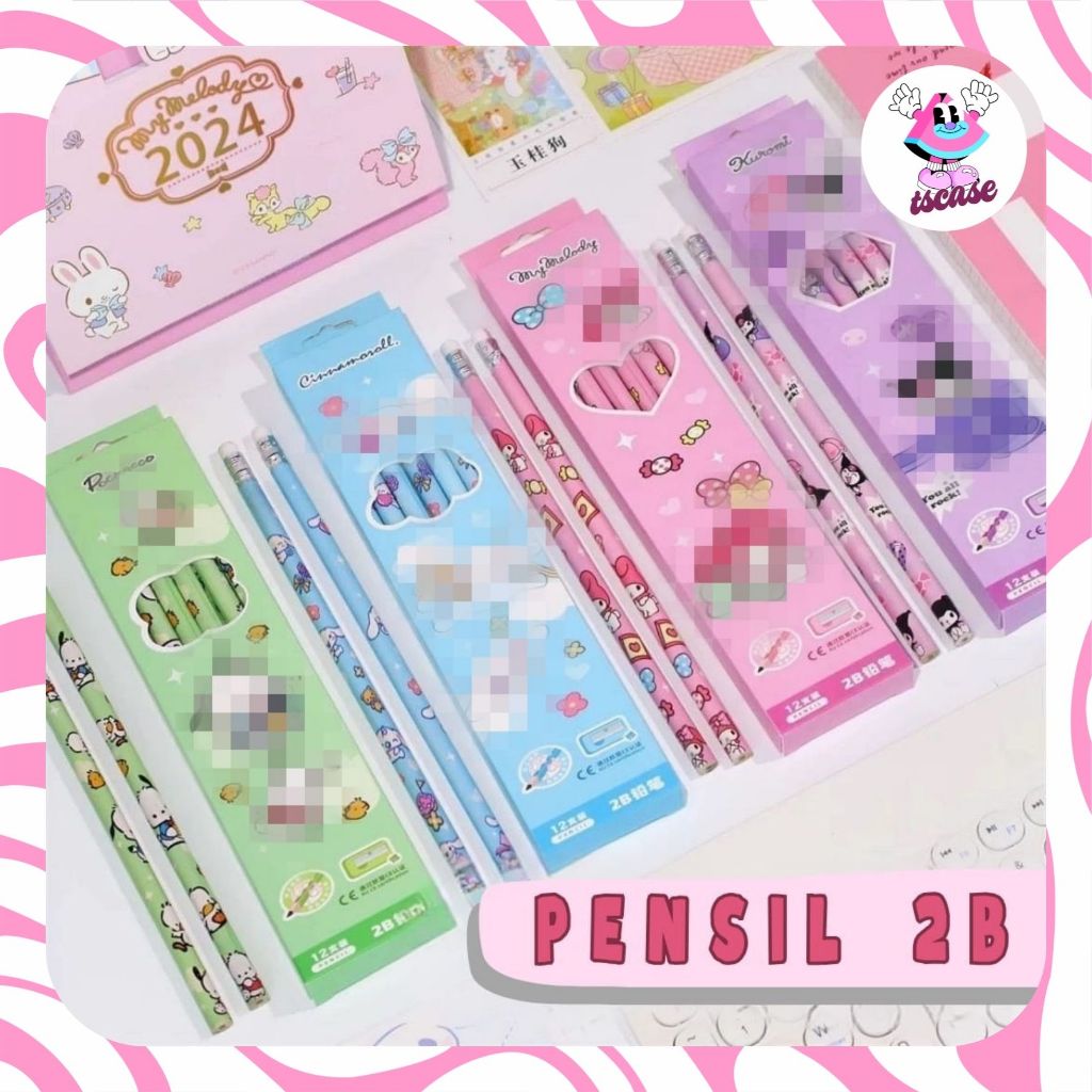 

[ATK] Pensil 2B karakter kartun lucu isi 1 lusin (12 pcs) (4)