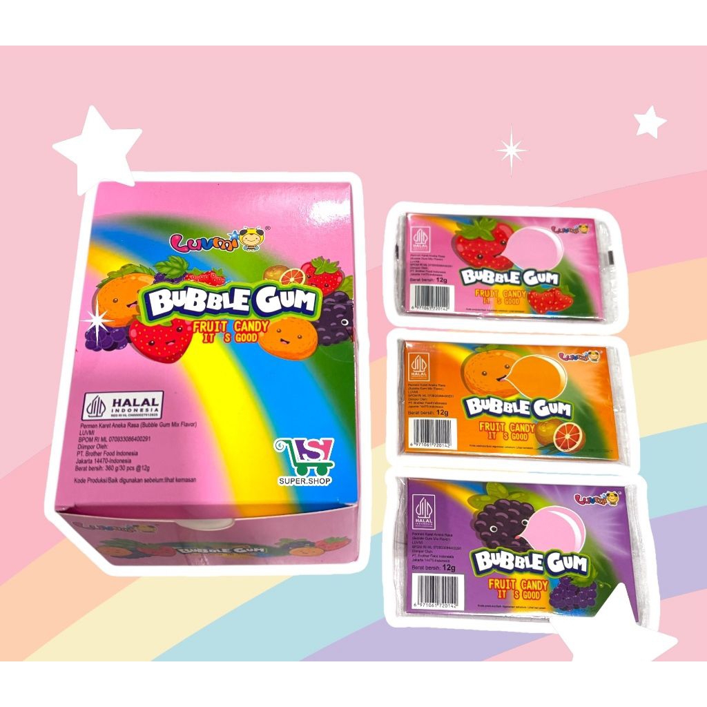 

permen karet luvmi bubble gum isi 30
