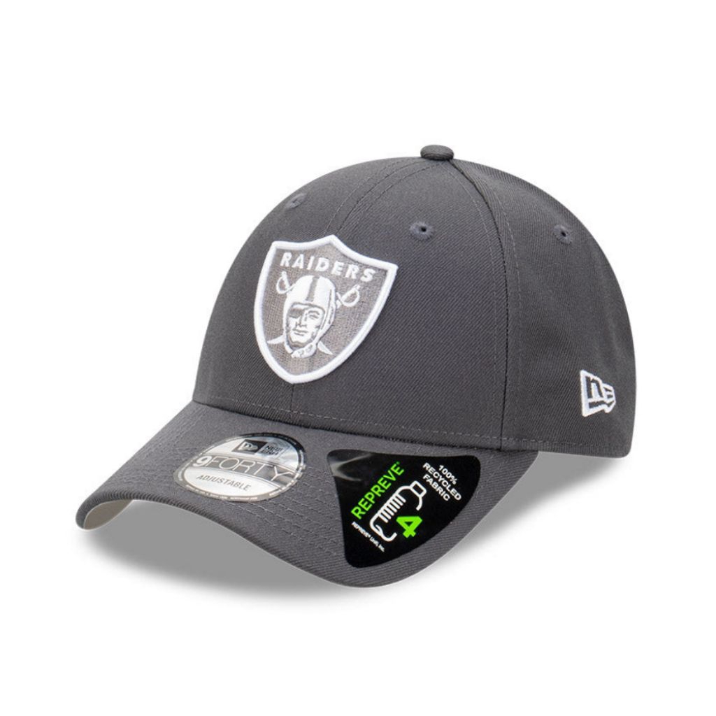 Topi New Era Cap Las Vegas Raiders Graphite Repreve 9Forty Adjustable Original