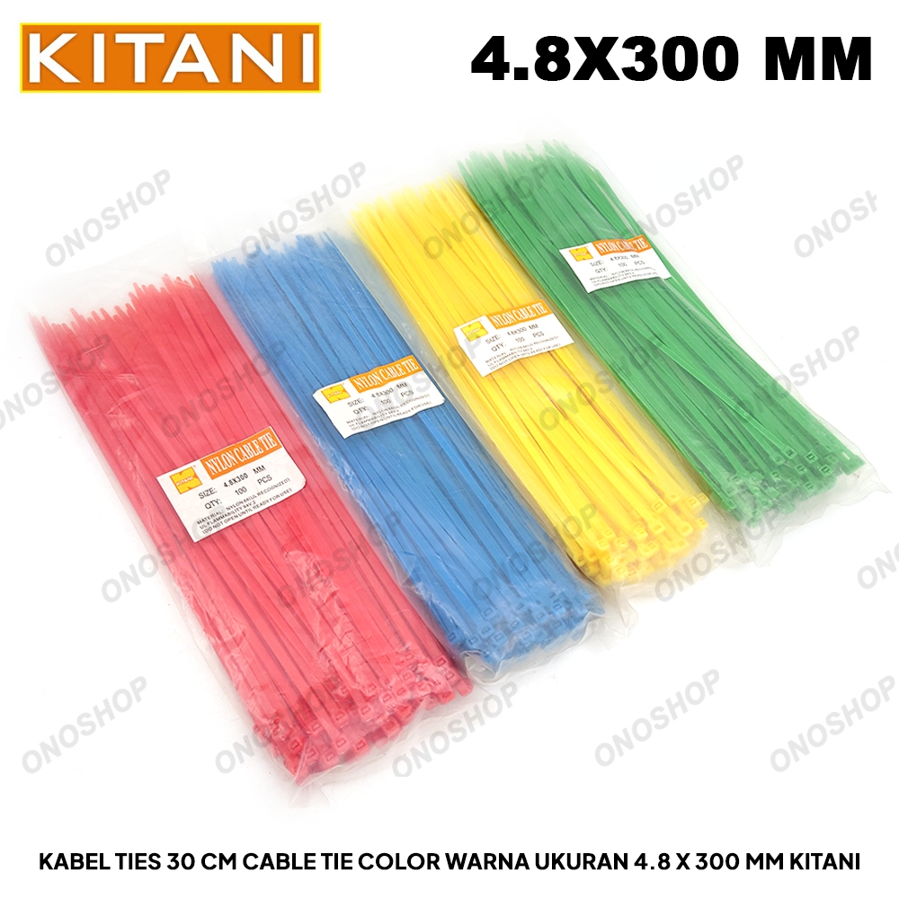 

Kabel Ties 30 cm Cable Tie Color Warna Ukuran 4.8 x 300 mm Kitani