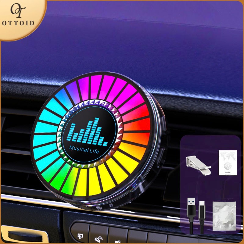 OTTOID Led Lampu Equalizer Audio PARFUM MOBIL/ MEWAH Lampu LED RGB /Car Music Rhythm Parfum Mobil/ U
