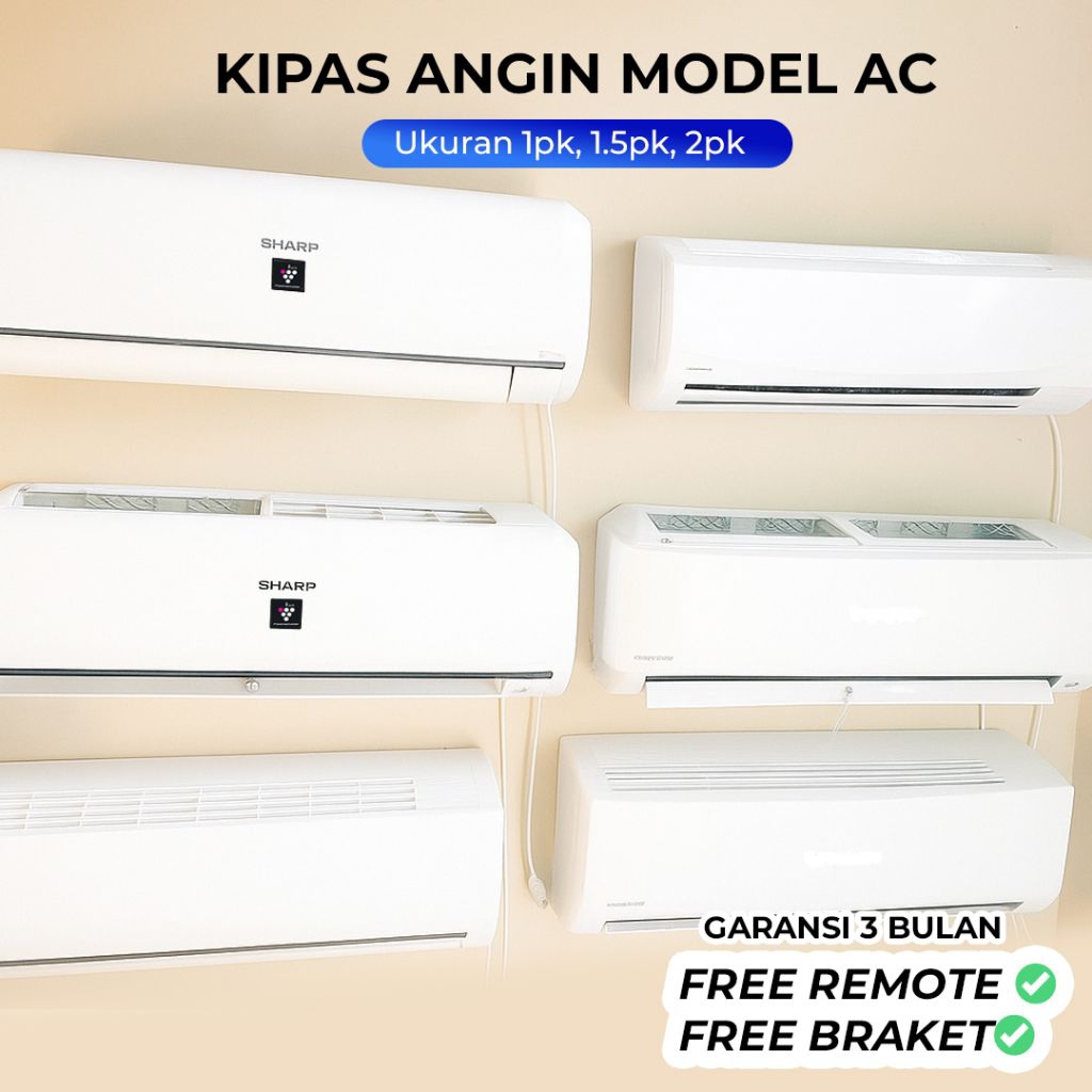 Kipas Angin Model AC 2pk/ Kipas Angin AC Remote/Manual