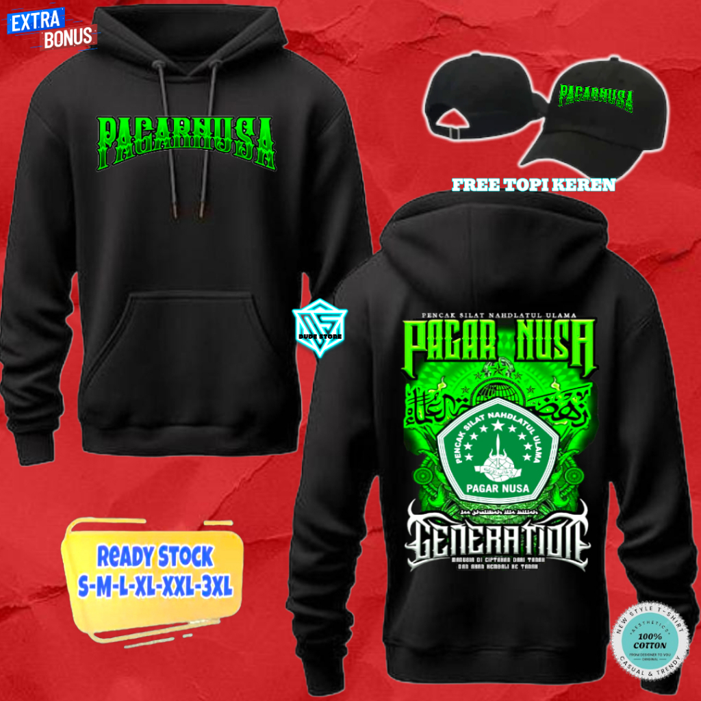 DUDESTORE CLTHING DISTRO HOODIE JUMP BELADIRI PAGAR NUSA GENERATION PENCAK SILAT NAHDATUL ULAMA DESI