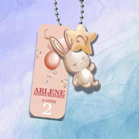 

hangtag tumpuk premium gambar karakter bunny pink gantungan tas ulang tahun anak isi 10