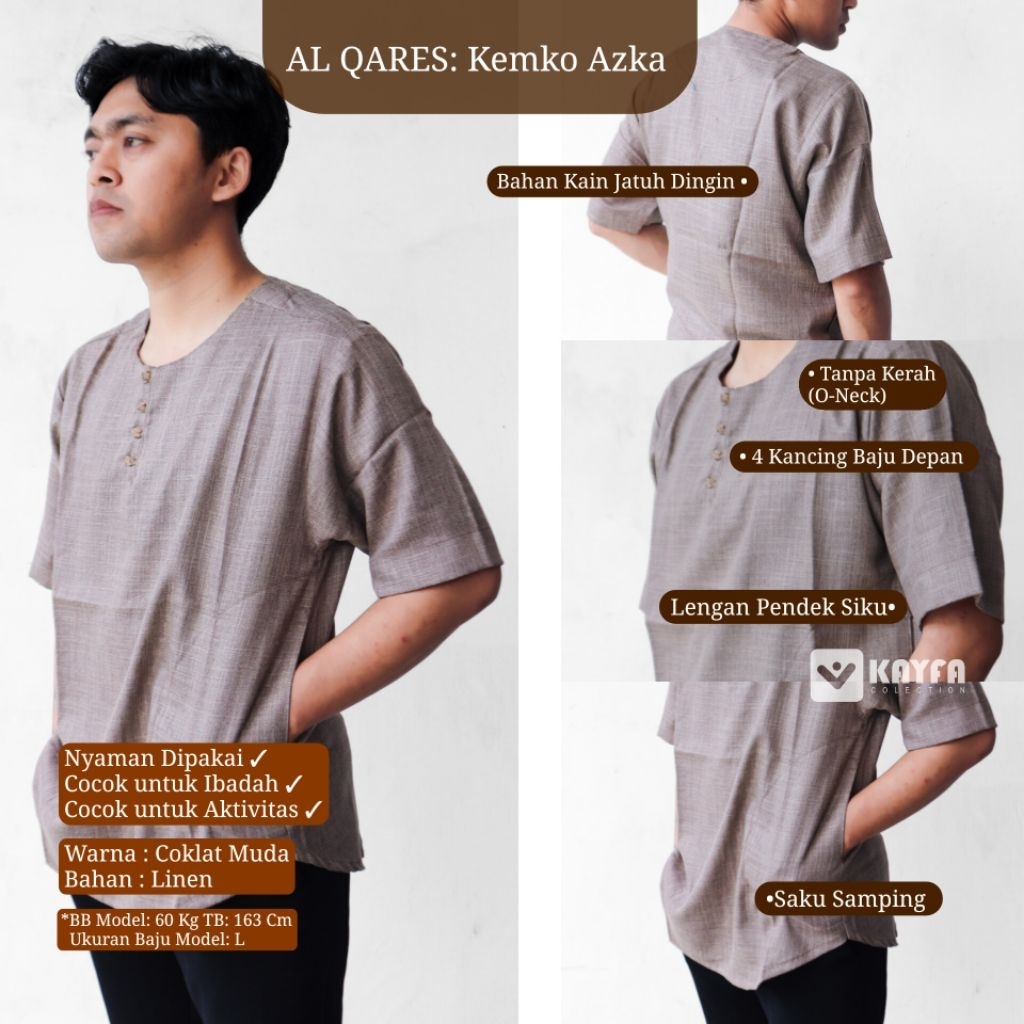 AL QARES Kemko Azka Koko Sylist Coklat Muda by KAYFA COLLECTION