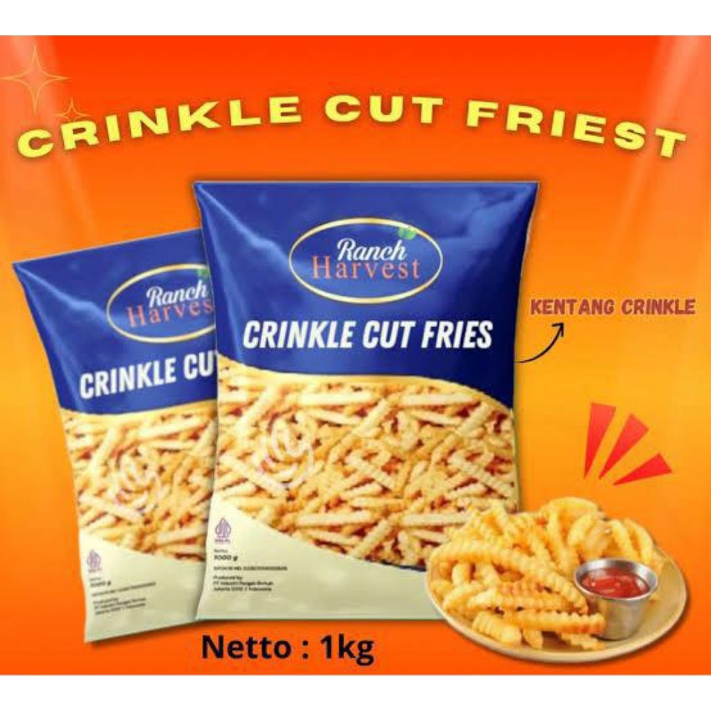 

Kentang Beku / Friench Fries Crinkle Cut 1 kg Ranch Harvest